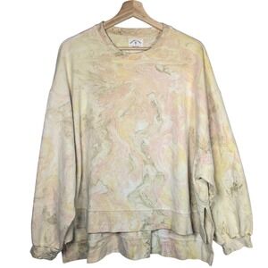 Electric and Rose Venice Tie Dye Sweatshirt Women M Marble Swirl Cotton Pullover